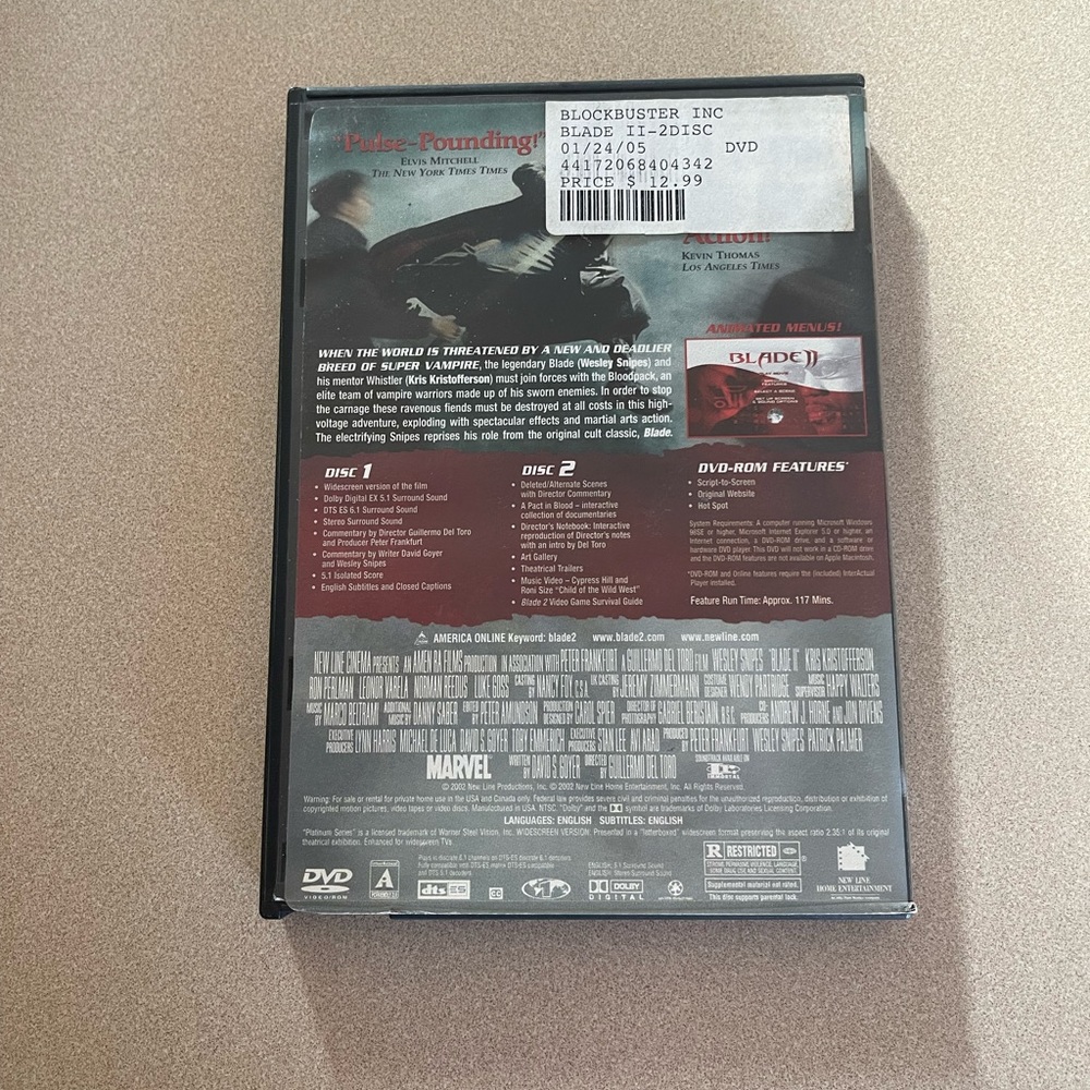 Bundle 3 DVDs for $12! Pre Owned Blade DVD Movie - Picture 3 of 4